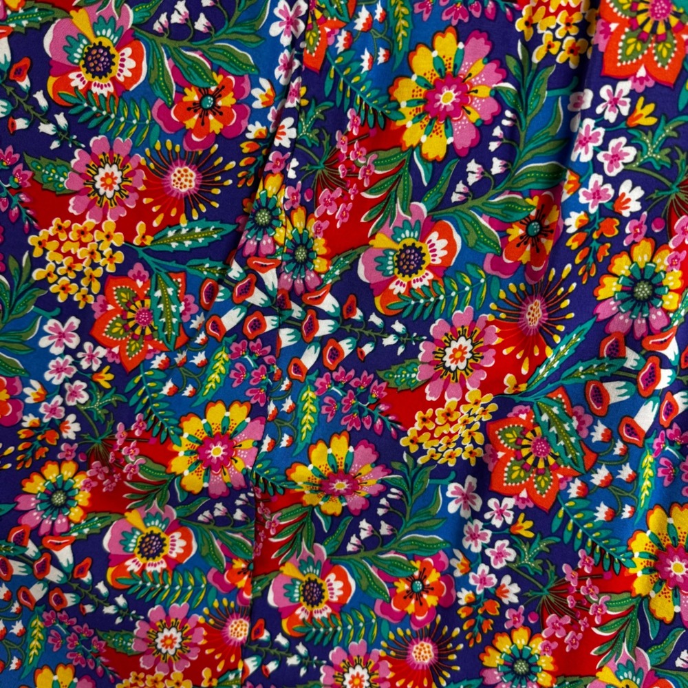 Unbranded Floral Wrap Skirt Women OS Blue Pink Maxi Boho Festival (1812) - Picture 2 of 7